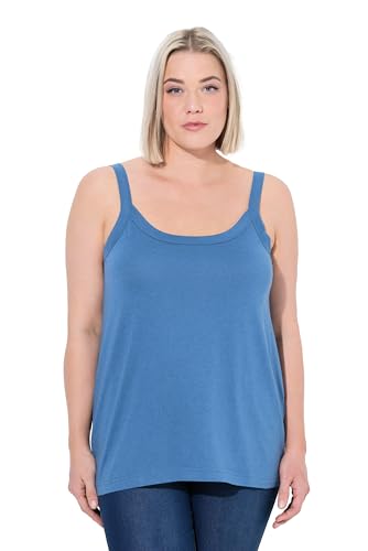 Ulla Popken Damen große Größen Übergrößen Plus Size Spaghettitop, Rundhals, Modalmix, ärmellos denimblau 50+ 728664721-50+ von Ulla Popken