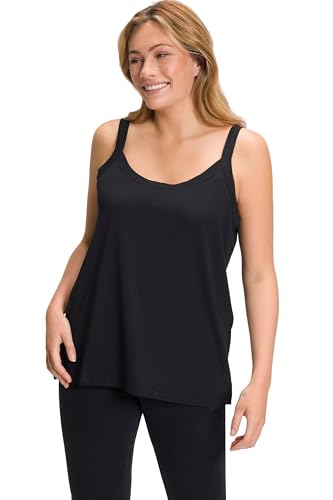 Ulla Popken Damen Spaghetti-top T-Shirts, Schwarz, 46-48 EU von Ulla Popken