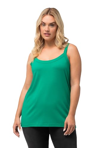 Ulla Popken Damen große Größen Übergrößen Plus Size Spaghettitop, Rundhals, Modalmix, ärmellos smaragd 46+ 728664456-46+ von Ulla Popken
