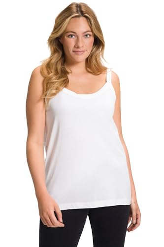 Ulla Popken Damen Spaghetti-top T-Shirts, Schneeweiß, 54-56 EU von Ulla Popken