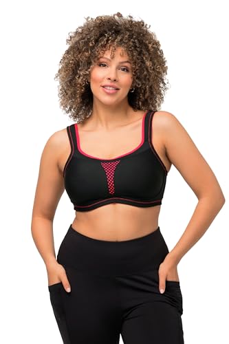 Ulla Popken Damen große Größen Übergrößen Plus Size Sport-BH, ohne Bügel, Netzeinsatz, Cup C - E Salsa 115C 792454510-115C von Ulla Popken