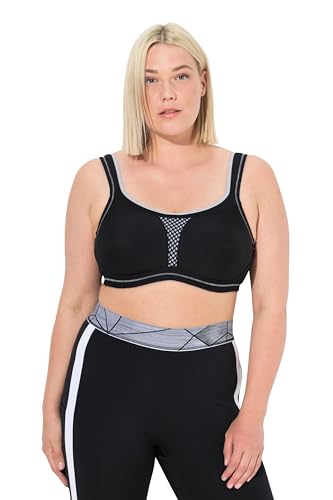 Ulla Popken Damen große Größen Übergrößen Plus Size Sport-BH, ohne Bügel, Netzeinsatz, Cup C - E von Ulla Popken