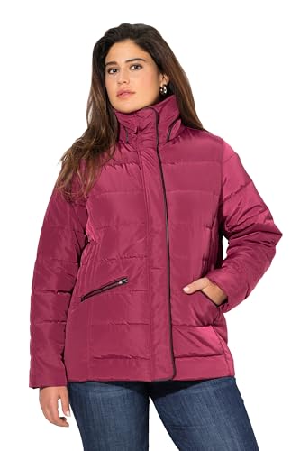 Ulla Popken Damen Steppjacke Mit Leichter Wattierung, Stehkragen, Eingriffstatschen Jacke, Karminrot, 50-52 EU von Ulla Popken