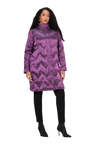 Ulla Popken Damen große Größen Übergrößen Plus Size Steppmantel, Two-Tone, Stehkragen, 2-Wege-Zipper von Ulla Popken