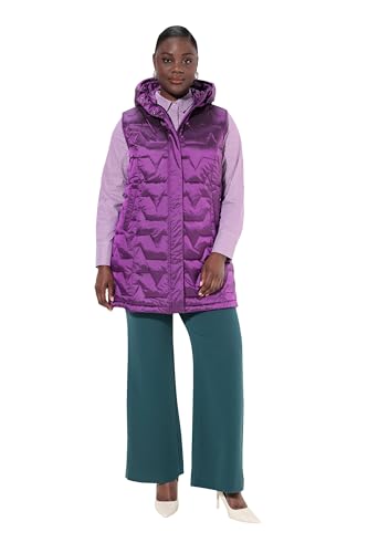 Ulla Popken Damen große Größen Übergrößen Plus Size Steppweste, Rundhals, Daunenoptik, ärmellos, recycelt magenta 58+ 834520818-58+ von Ulla Popken