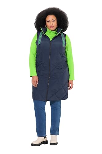 Ulla Popken Damen große Größen Übergrößen Plus Size Steppweste, Stehkragen, Kapuze abnehmbar, 2-Wege-Zipper marine 50+ 833759133-50+ von Ulla Popken