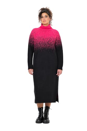 Ulla Popken Damen große Größen Übergrößen Plus Size Strick-Midikleid, Farbverlauf, Stehkragen, Langarm schwarz 46+ 837210100-46+ von Ulla Popken