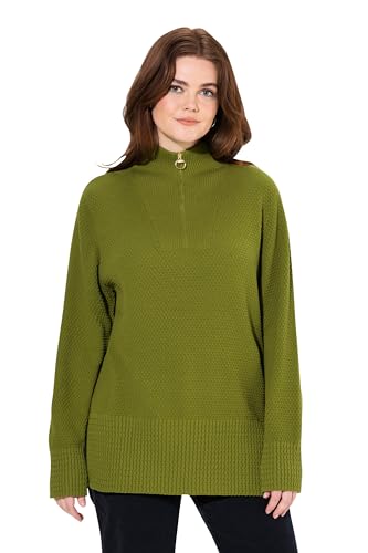 Ulla Popken Damen große Größen Übergrößen Plus Size Strick-Troyer, Stehkragen, Zipper, Langarm von Ulla Popken