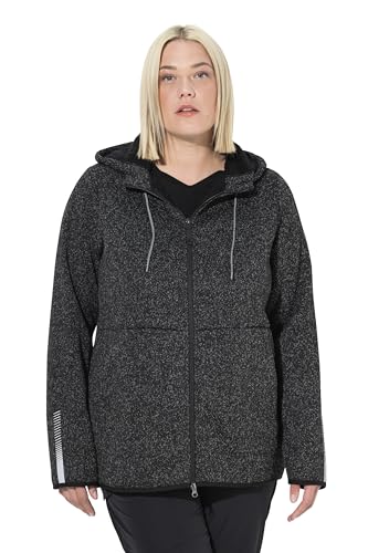 Ulla Popken Damen große Größen Übergrößen Plus Size Strickfleece-Jacke, Teddyfleece, 2-Wege-Zipper, Reflektor von Ulla Popken