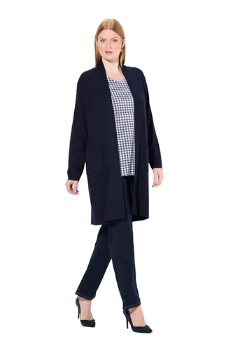 Ulla Popken Damen große Größen Übergrößen Plus Size Strickjacke, Lange, offene Form, weicher Feinstrick von Ulla Popken