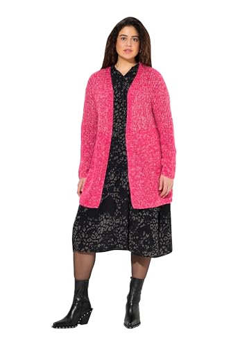 Ulla Popken Damen große Größen Übergrößen Plus Size Strickjacke, Oversized, Melange-Strickmix, Langarm rot pink 58+ 832450540-58+ von Ulla Popken