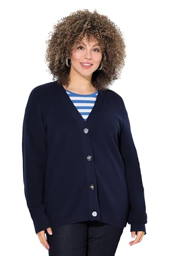 Ulla Popken Damen große Größen Übergrößen Plus Size Strickjacke, Uni mit großen Knöpfen von Ulla Popken