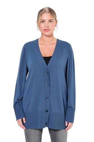 Ulla Popken Damen große Größen Übergrößen Plus Size Strickjacke, V-Ausschnitt, Knopfleiste, Feinstrick von Ulla Popken