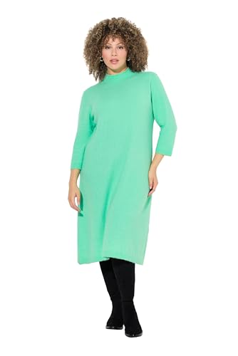 Ulla Popken Damen große Größen Übergrößen Plus Size Strickkleid, A-Linie, Stehkragen, 3/4-Arm blaugrün 46+ 835720428-46+ von Ulla Popken
