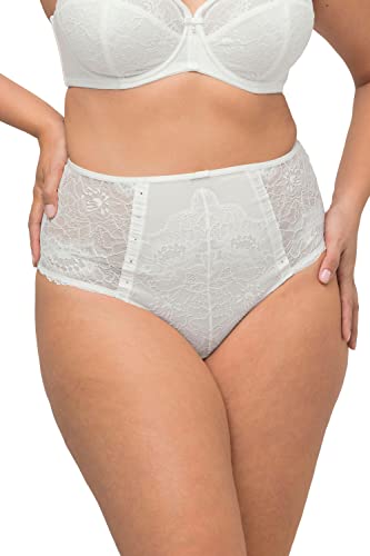 Ulla Popken Damen große Größen Übergrößen Plus Size String-Panty, Spitze, T-String hinten, Ziersteine schneeweiß 62+ 816509200-62+ von Ulla Popken