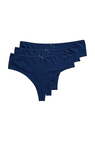 Ulla Popken Damen große Größen Übergrößen Plus Size Strings, 3er-Pack, Basic Nachtblau 46+ 838637139-46+ von Ulla Popken