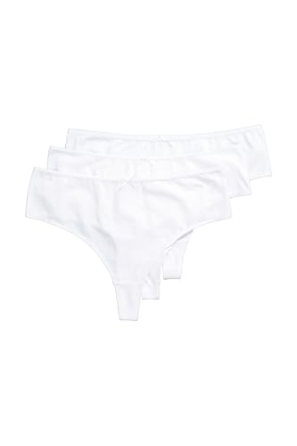Ulla Popken Damen große Größen Übergrößen Plus Size Strings, 3er-Pack, Basic schneeweiß 42+ 838637200-42+ von Ulla Popken