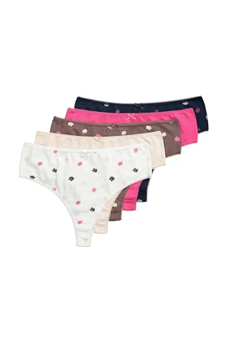Ulla Popken Damen große Größen Übergrößen Plus Size Strings, 5er-Pack, Millefleur/einfarbig pink 50+ 834660540-50+ von Ulla Popken