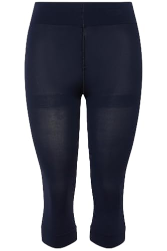 Ulla Popken Damen große Größen Übergrößen Plus Size Strumpf-Capri, blickdicht, Oberschenkel-Schutz nachtblau 54+ 815580139-54+ von Ulla Popken