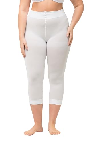 Ulla Popken Damen große Größen Übergrößen Plus Size Strumpf-Capri, 80 den, blickdicht schneeweiß 50+ 815580200-50+ von Ulla Popken