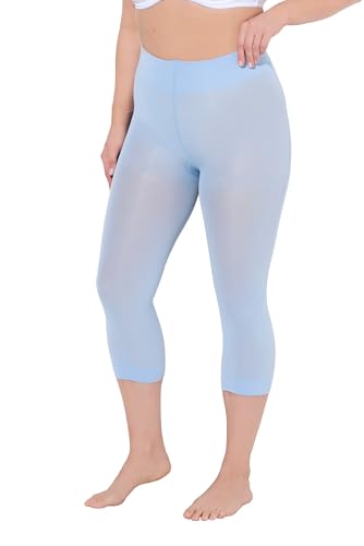 Ulla Popken Damen große Größen Übergrößen Plus Size Strumpf-Capri, blickdicht, Oberschenkel-Schutz lichtblau 50+ 815580720-50+ von Ulla Popken