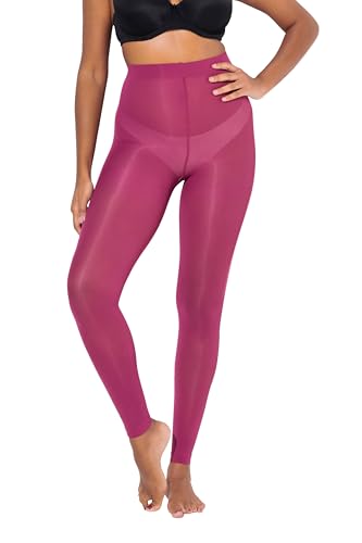 Ulla Popken Damen Strumpf-Leggings, 60den, Beere, 58-60 von Ulla Popken