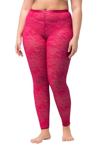 Ulla Popken Damen große Größen Übergrößen Plus Size Strumpf-Leggings, Spitze beere 50+ 816485528-50+ von Ulla Popken