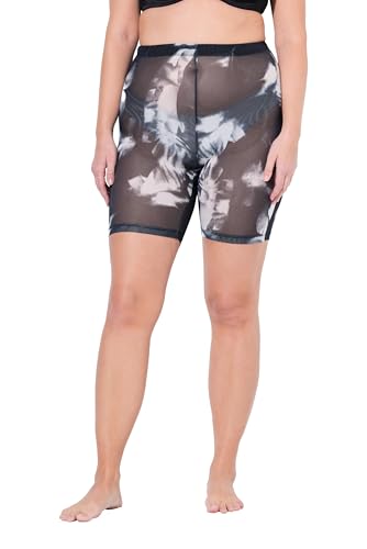 Ulla Popken Damen große Größen Übergrößen Plus Size Strumpf-Radler, Mesh nachtblau 46+ 837679139-46+ von Ulla Popken