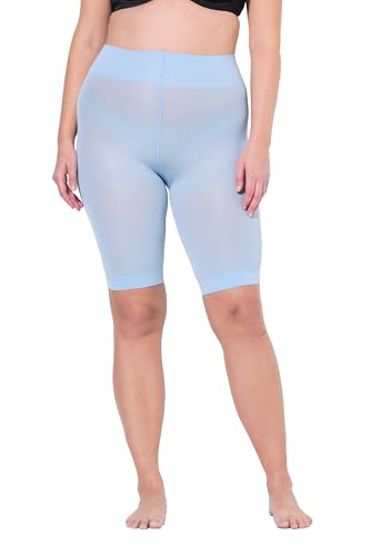 Ulla Popken Damen große Größen Übergrößen Plus Size Strumpf-Radler, blickdicht, Oberschenkel-Schutz, knielang lichtblau 54+ 799278720-54+ von Ulla Popken