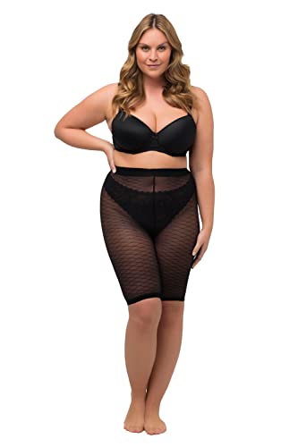 Ulla Popken Damen große Größen Übergrößen Plus Size Strumpf-Radler, gemustert, Oberschenkelschutz schwarz 46+ 815578130-46+ von Ulla Popken