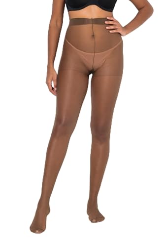 Ulla Popken Damen Strumpfhose, Helanca-qualität, 20den, Matt, Braun, 56-58 EU von Ulla Popken