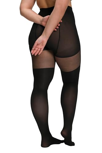 Ulla Popken Damen große Größen Übergrößen Plus Size Strumpfhose, Overknee-Look, 20/60 den schwarz 42+ 808047130-42+ von Ulla Popken