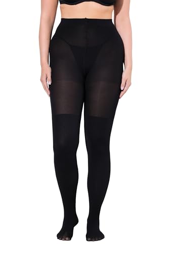 Ulla Popken Damen große Größen Übergrößen Plus Size Strumpfhose, Overknee-Optik, 80 den schwarz 62+ 831196100-62+ von Ulla Popken
