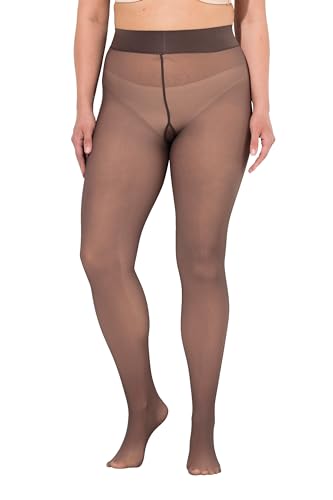 Ulla Popken Damen große Größen Übergrößen Plus Size Strumpfhose, transparente Optik, innen hautfarben von Ulla Popken