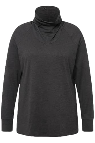 Ulla Popken Damen große Größen Übergrößen Plus Size Sweater, Loop, Rundhals, Langarm, extraweich, Daumenloch schwarz 50+ 821600100-50+ von Ulla Popken