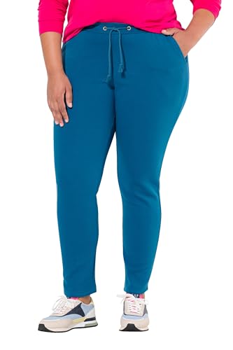 Ulla Popken Damen große Größen Übergrößen Plus Size Sweathose, kuschelweiche Innenseite, Elastikbund blaugrün 50+ 801048768-50+ von Ulla Popken