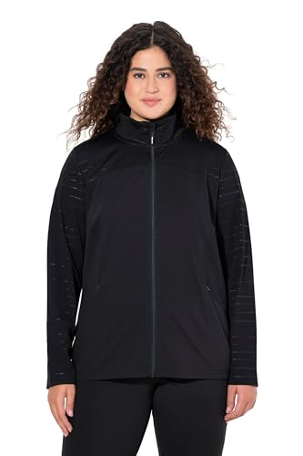 Ulla Popken Damen große Größen Übergrößen Plus Size Sweatjacke, Powerstretch, Stehkragen, Reflektor von Ulla Popken