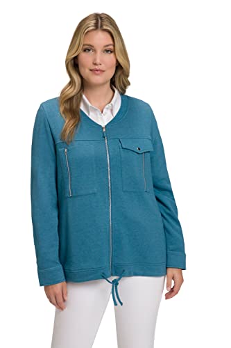 Ulla Popken Damen große Größen Übergrößen Plus Size Sweatjacke Nachtblau 54+ 812515734-54+ von Ulla Popken