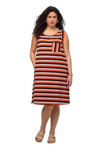 Ulla Popken Damen große Größen Übergrößen Plus Size Sweatkleid, A-Linie, Taschen, Rundhals, ärmellos Mandarine 50+ 818740650-50+ von Ulla Popken