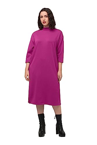 Ulla Popken Damen große Größen Übergrößen Plus Size Sweatkleid, Stehkragen, 3/4-Arm, Taschen, Modalmix helles Erika 46+ 820690813-46+ von Ulla Popken