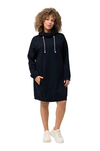 Ulla Popken Damen große Größen Übergrößen Plus Size Sweatkleid, Stehkragen, Langarm, Taschen Marine 58+ 825247130-58+ von Ulla Popken
