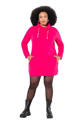 Ulla Popken Damen große Größen Übergrößen Plus Size Sweatkleid, Stehkragen, Langarm, Taschen rot pink 54+ 825247540-54+ von Ulla Popken