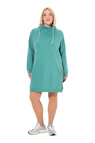 Ulla Popken Damen Sweatkleid, Stehkragen, Langarm, Taschen Casual Dress, Grün, 42-44 EU von Ulla Popken