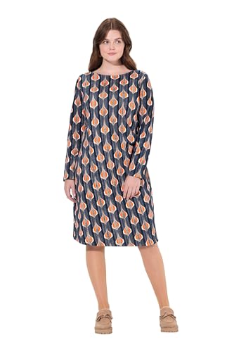 Ulla Popken Damen große Größen Übergrößen Plus Size Sweatkleid, U-Boot-Ausschnitt, Langarm, Biobaumwolle schwarz 46+ 834664100-46+ von Ulla Popken