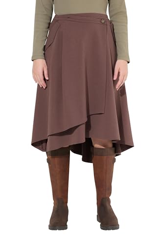 Ulla Popken Damen große Größen Übergrößen Plus Size Sweatrock, Wickelrock, Taschen, Biobaumwolle Dunkles Taupe 58+ 831965350-58+ von Ulla Popken
