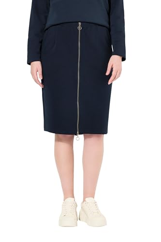 Ulla Popken Damen große Größen Übergrößen Plus Size Sweatrock, Zipper, Taschen, Biobaumwolle Marine 46+ 830045130-46+ von Ulla Popken
