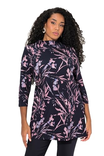 Ulla Popken Damen große Größen Übergrößen Plus Size Sweatshir, Oversized, Stehkragen, 3/4-Arm Dunkles Marine 58+ 832445120-58+ von Ulla Popken