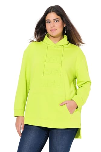 Ulla Popken Damen große Größen Übergrößen Plus Size Sweatshirt, 3D-Prägung, Oversized, Stehkragen, Langarm Lime 46+ 829062408-46+ von Ulla Popken