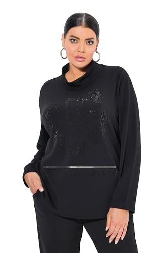 Ulla Popken Damen große Größen Übergrößen Plus Size Sweatshirt, Blüte, Stehkragen, Langarm, Modalmix von Ulla Popken