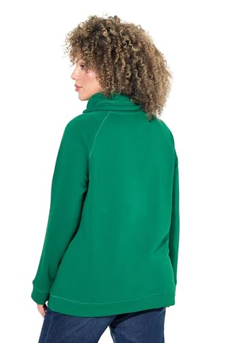 Ulla Popken Damen große Größen Übergrößen Plus Size Sweatshirt, Eisstern, Stehkragen, Taschen, Langarm wiesengrün 50+ 824386457-50+ von Ulla Popken